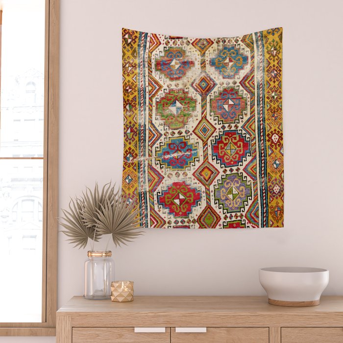 Moghan Southeast Caucasus Antique Rug Print Wall Tapestry Gallery Image 2