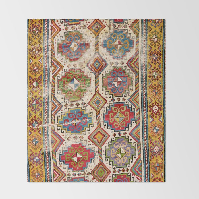 Moghan Southeast Caucasus Antique Rug Print Throw Blanket Gallery Image 2