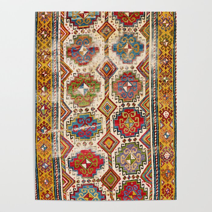 Moghan Southeast Caucasus Antique Rug Print Poster Gallery Image 4
