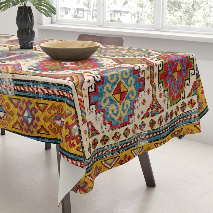 Moghan Southeast Caucasus Antique Rug Print Tablecloth Gallery Image 3