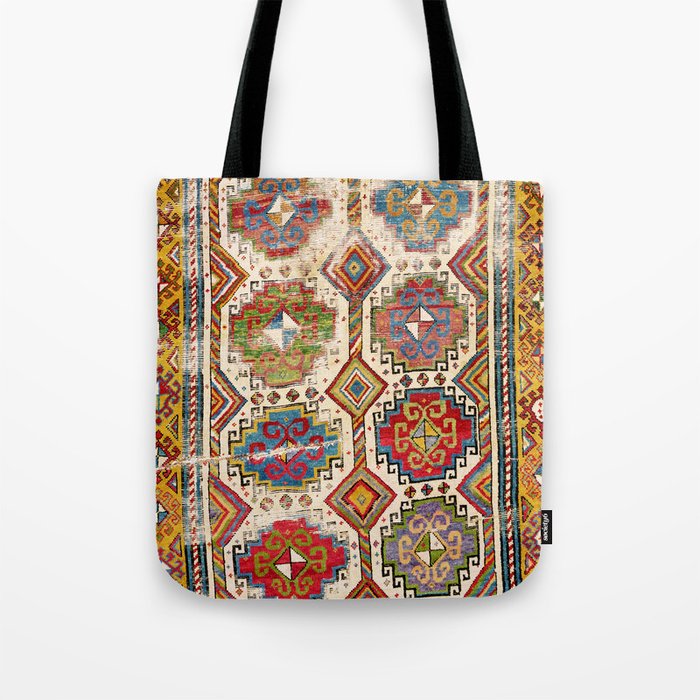 Moghan Southeast Caucasus Antique Rug Print Tote Bag Gallery Image 1