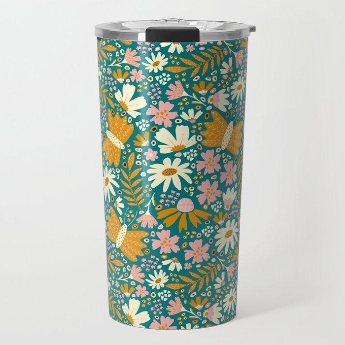 Happy Floral  Travel Mug Gallery Image 1
