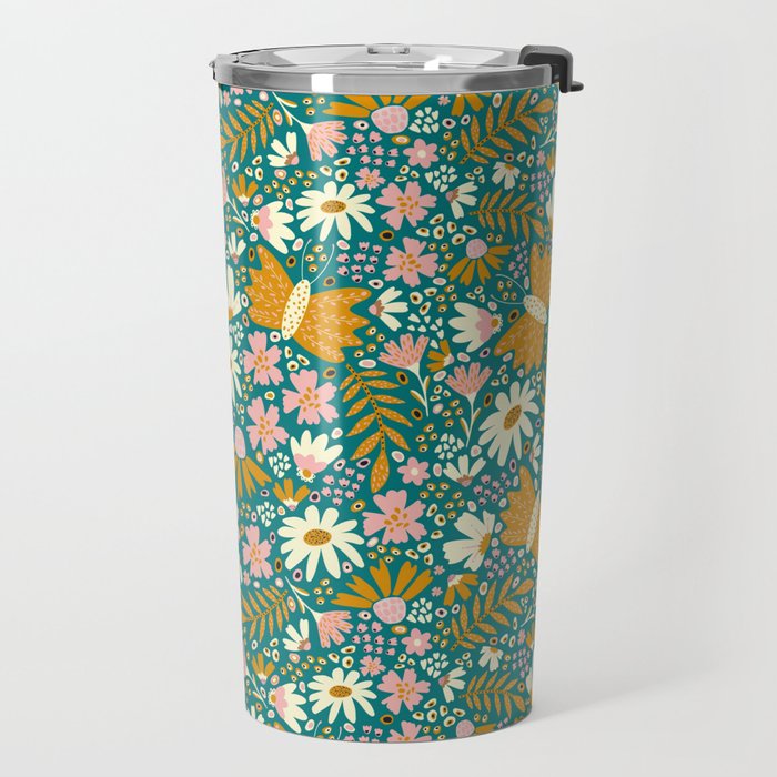 Happy Floral  Travel Mug Gallery Image 2