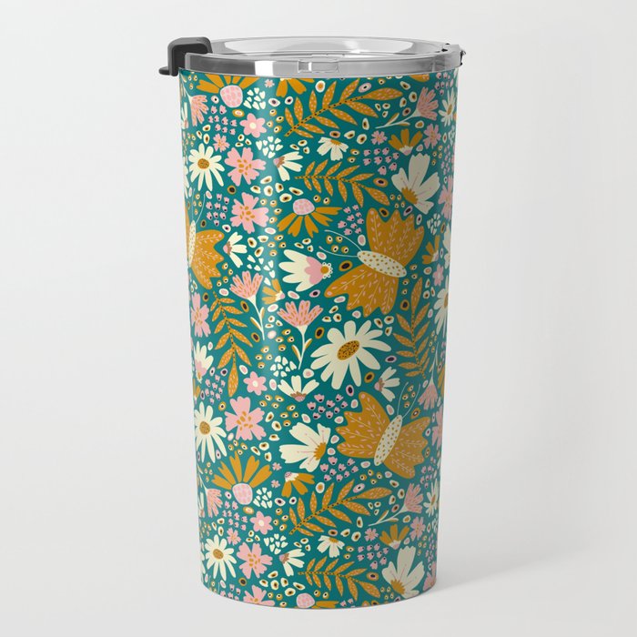Happy Floral  Travel Mug Gallery Image 3