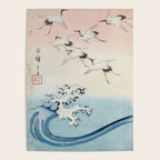Hiroshige Cranes Flying over Waves  Poster Gallery Image 4