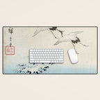 Hiroshige Cranes Flying over Waves  Desk Mat Gallery Image 1