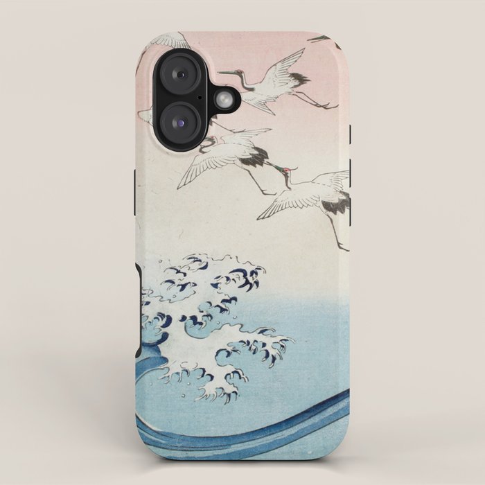 Hiroshige Cranes Flying over Waves  iPhone Case Gallery Image 1