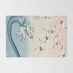 Hiroshige Cranes Flying over Waves  Rug Gallery Image 2