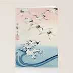 Hiroshige Cranes Flying over Waves  Stationery Card Gallery Image 2