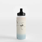Hiroshige Cranes Flying over Waves  Water Bottle Gallery Image 2