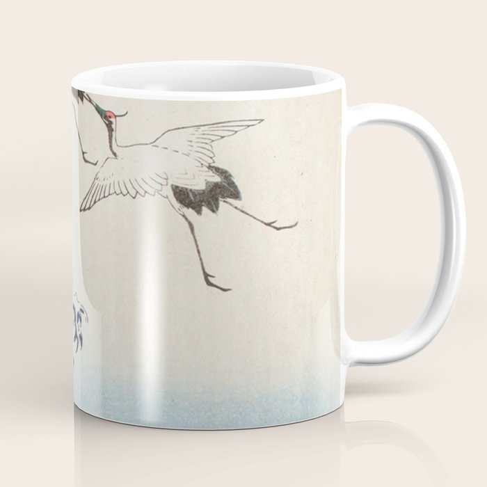Hiroshige Cranes Flying over Waves  Coffee Mug Gallery Image 1