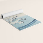 Hiroshige Cranes Flying over Waves  Yoga Mat Gallery Image 2