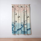 Hiroshige Cranes Flying over Waves  Window Curtain Gallery Image 3