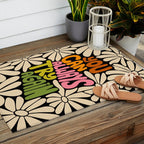 Retro Floral Lettering - You can always try again Outdoor Rug Gallery Image 2