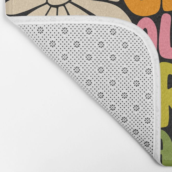 Retro Floral Lettering - You can always try again Bath Mat Gallery Image 2