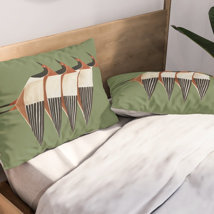 Four Birds I Pillow Sham Gallery Image 2