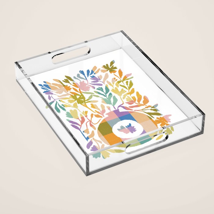 Colorful Butterflies in Flight Acrylic Tray Gallery Image 1