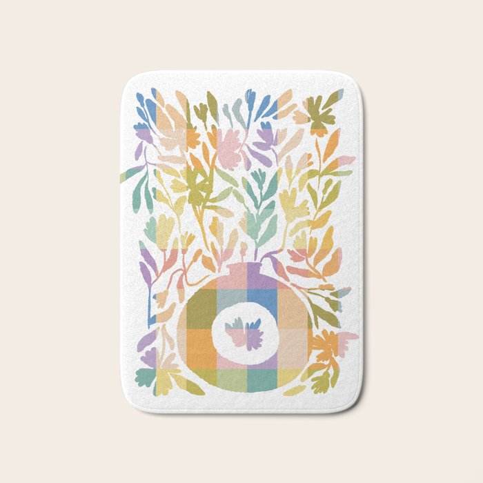 Colorful Butterflies in Flight Bath Mat Gallery Image 1