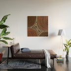 Tribal Pattern in Brown & Soft Red Wood Wall Art Gallery Image 2