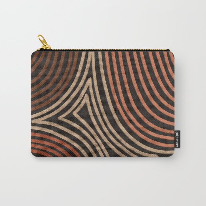 Tribal Pattern in Brown & Soft Red Carry All Pouch Gallery Image 1