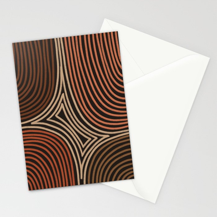 Tribal Pattern in Brown & Soft Red Stationery Card Gallery Image 2