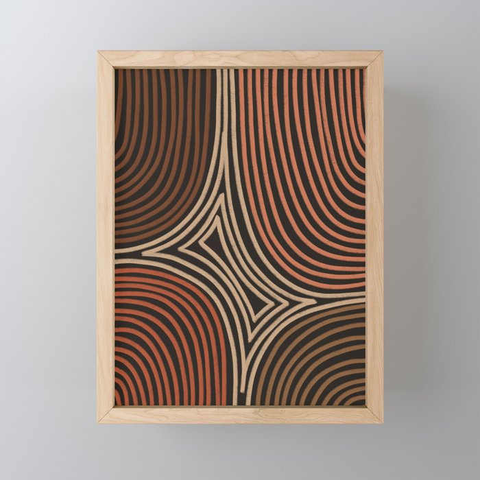 Tribal Pattern in Brown & Soft Red Mini Art Print Gallery Image 1