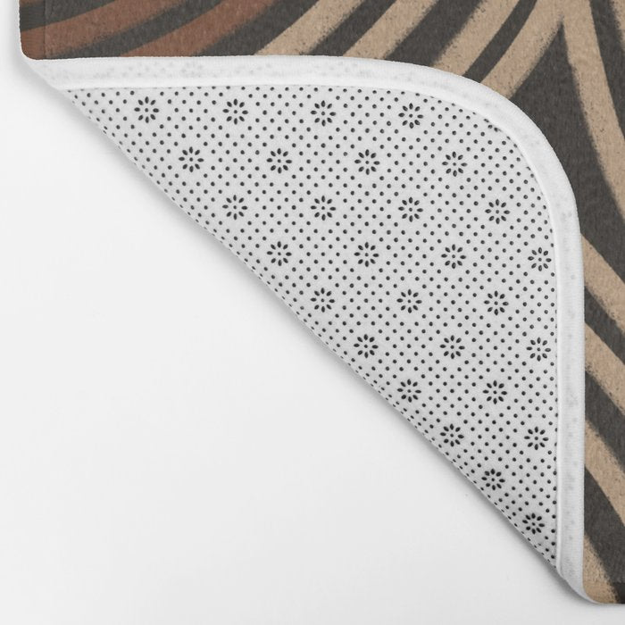 Tribal Pattern in Brown & Soft Red Bath Mat Gallery Image 2