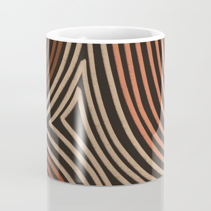 Tribal Pattern in Brown & Soft Red Coffee Mug Gallery Image 4