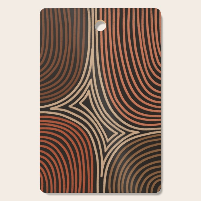 Tribal Pattern in Brown & Soft Red Cutting Board Gallery Image 1