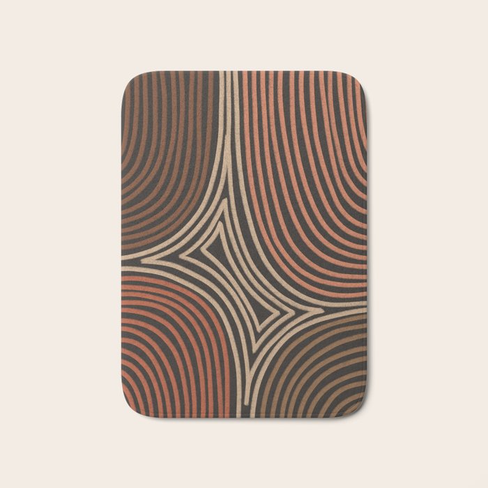 Tribal Pattern in Brown & Soft Red Bath Mat Gallery Image 1