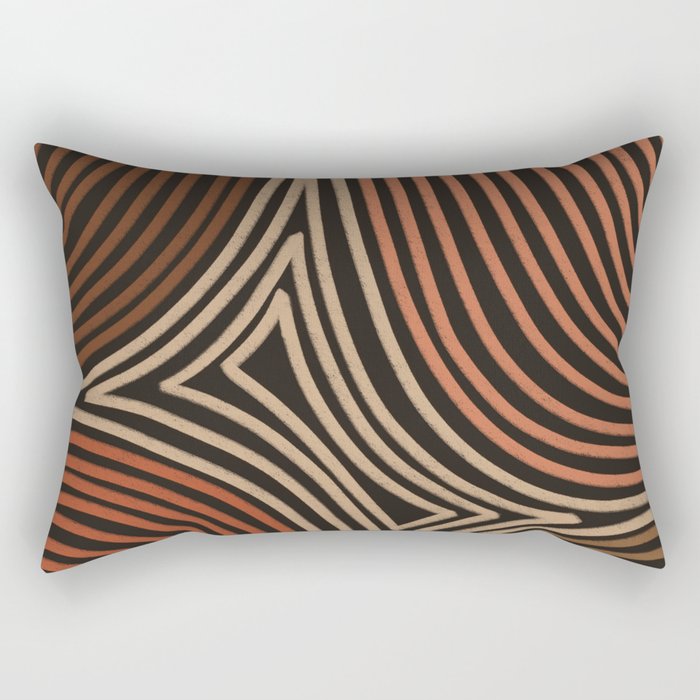 Tribal Pattern in Brown & Soft Red Rectangular Pillow Gallery Image 1