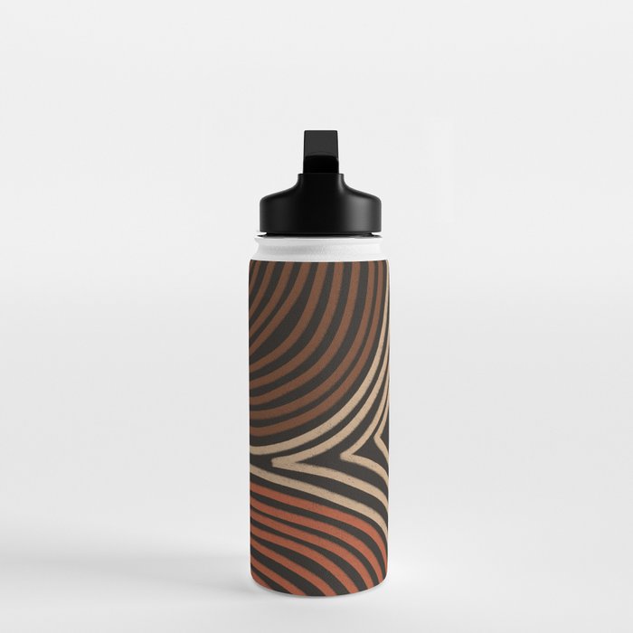 Tribal Pattern in Brown & Soft Red Water Bottle Gallery Image 3