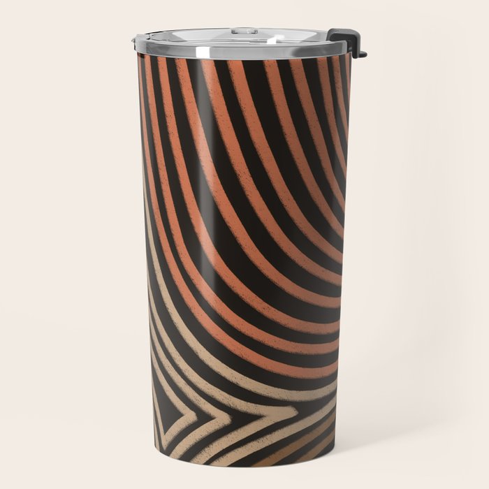 Tribal Pattern in Brown & Soft Red Travel Mug Gallery Image 2