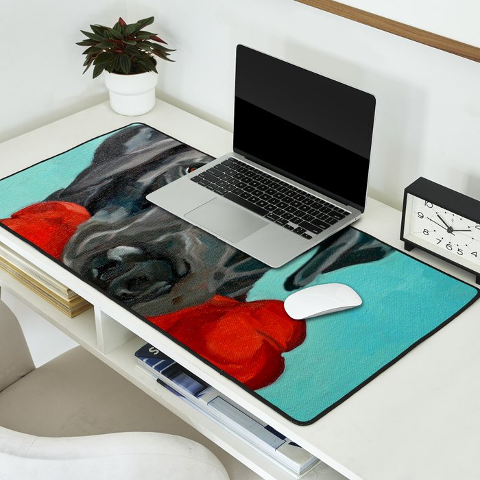 Black Labrador and a Red Bone Desk Mat Gallery Image 2