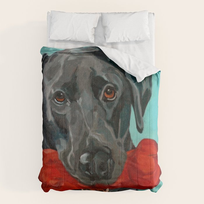 Black Labrador and a Red Bone Comforter Gallery Image 1
