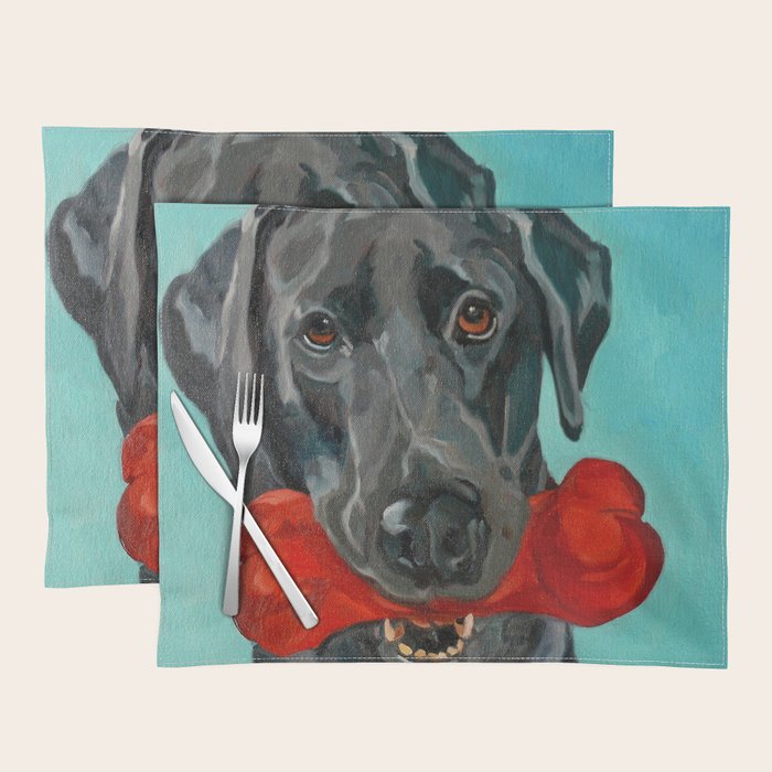Black Labrador and a Red Bone Placemat Gallery Image 1