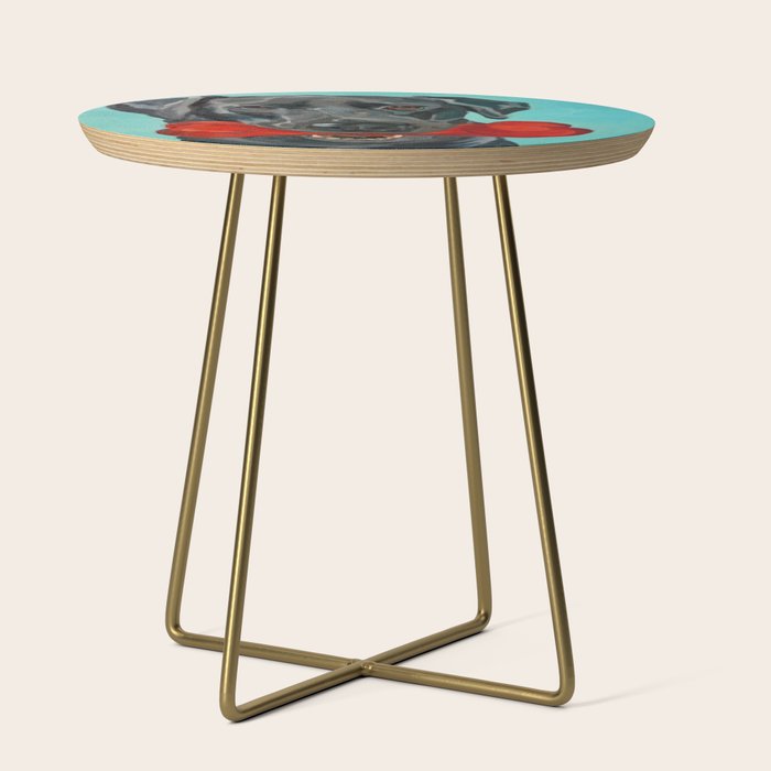 Black Labrador and a Red Bone Side Table Gallery Image 1