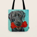 Black Labrador and a Red Bone Tote Bag Gallery Image 1