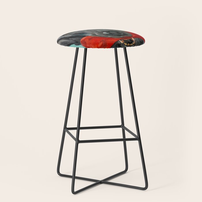 Black Labrador and a Red Bone Stool Gallery Image 1