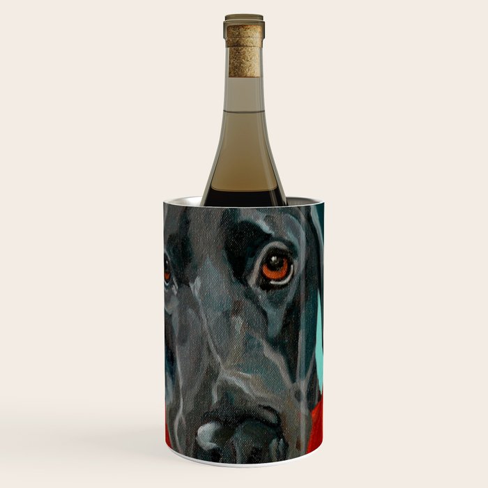Black Labrador and a Red Bone Wine Chiller Gallery Image 1