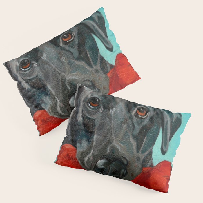 Black Labrador and a Red Bone Pillow Sham Gallery Image 3