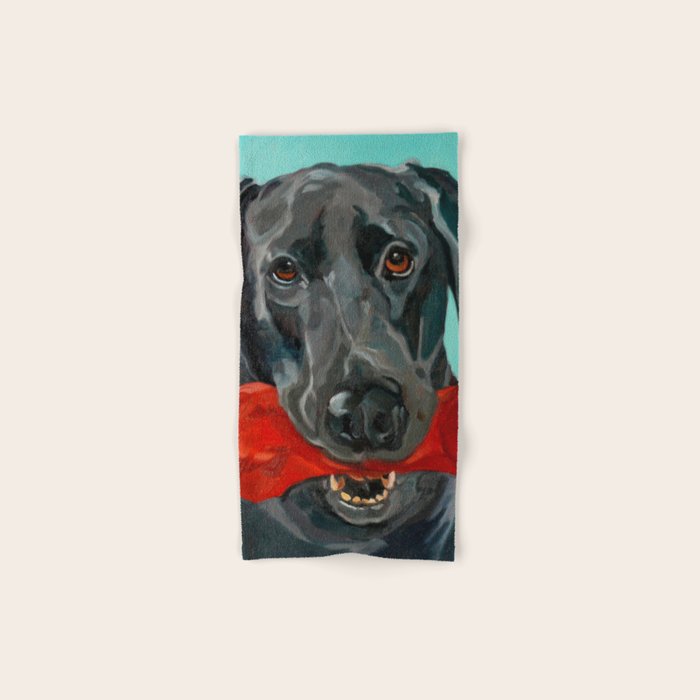Black Labrador and a Red Bone Bath Towel Gallery Image 1