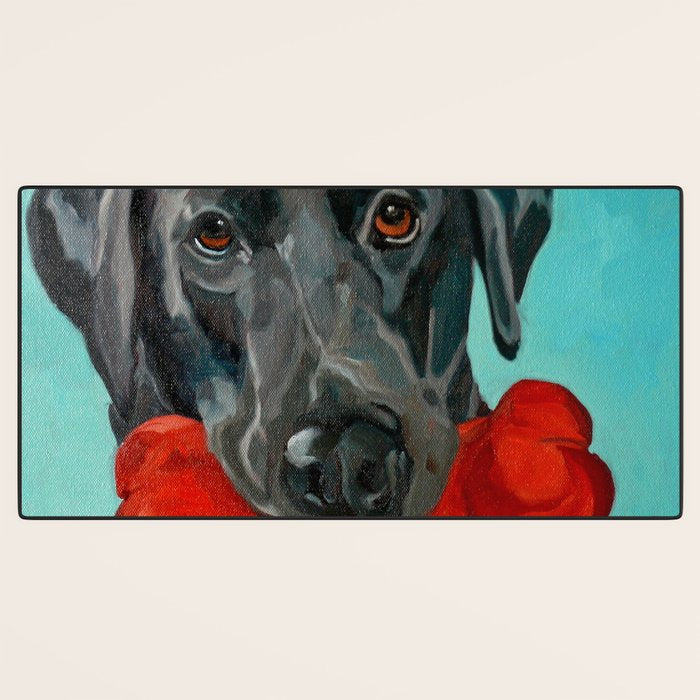 Black Labrador and a Red Bone Desk Mat Gallery Image 3