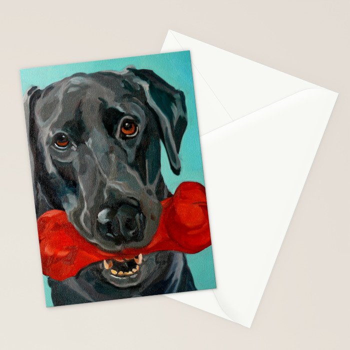 Black Labrador and a Red Bone Stationery Card Gallery Image 2