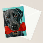 Black Labrador and a Red Bone Stationery Card Gallery Image 2