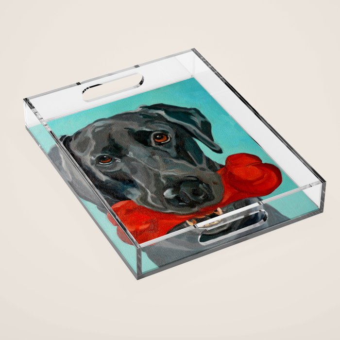 Black Labrador and a Red Bone Acrylic Tray Gallery Image 1
