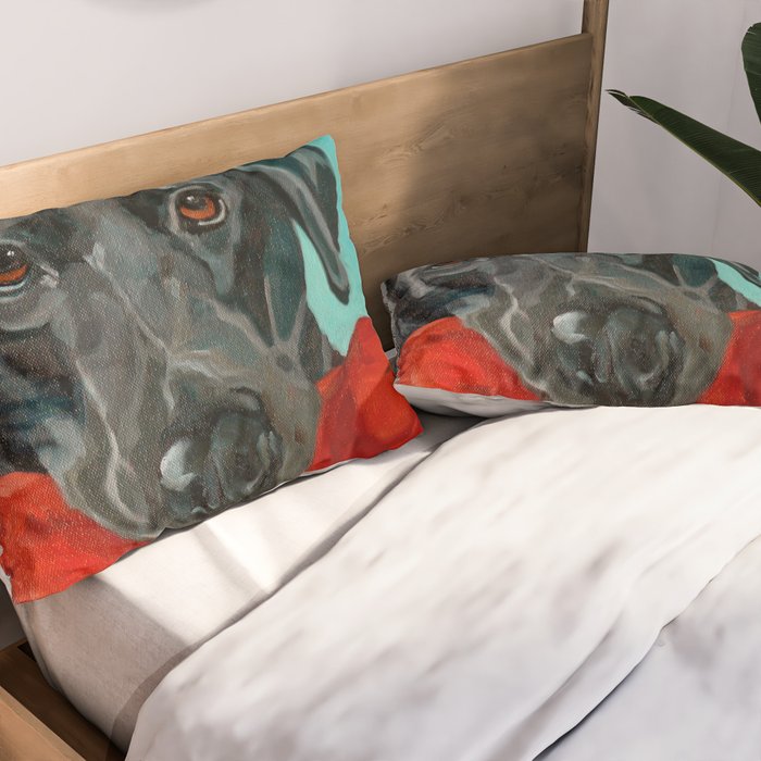 Black Labrador and a Red Bone Pillow Sham Gallery Image 2
