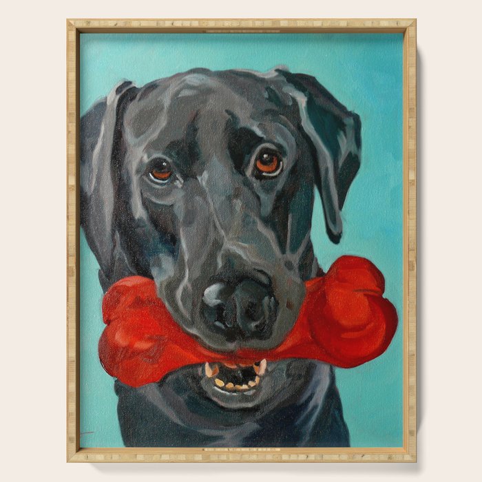 Black Labrador and a Red Bone Serving Tray Gallery Image 1