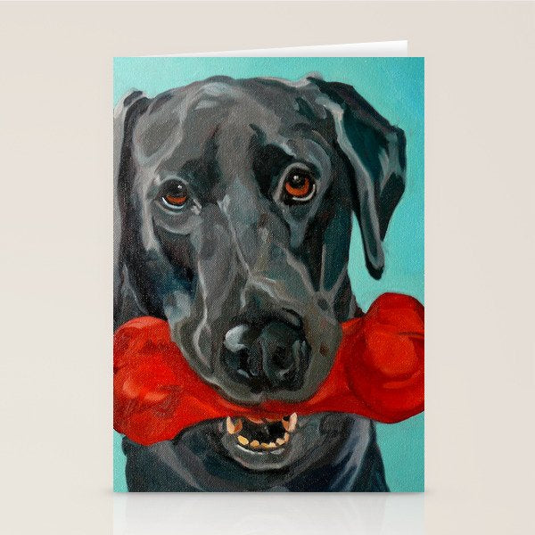 Black Labrador and a Red Bone Stationery Card Gallery Image 1