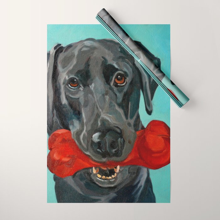 Black Labrador and a Red Bone Wrapping Paper Gallery Image 1